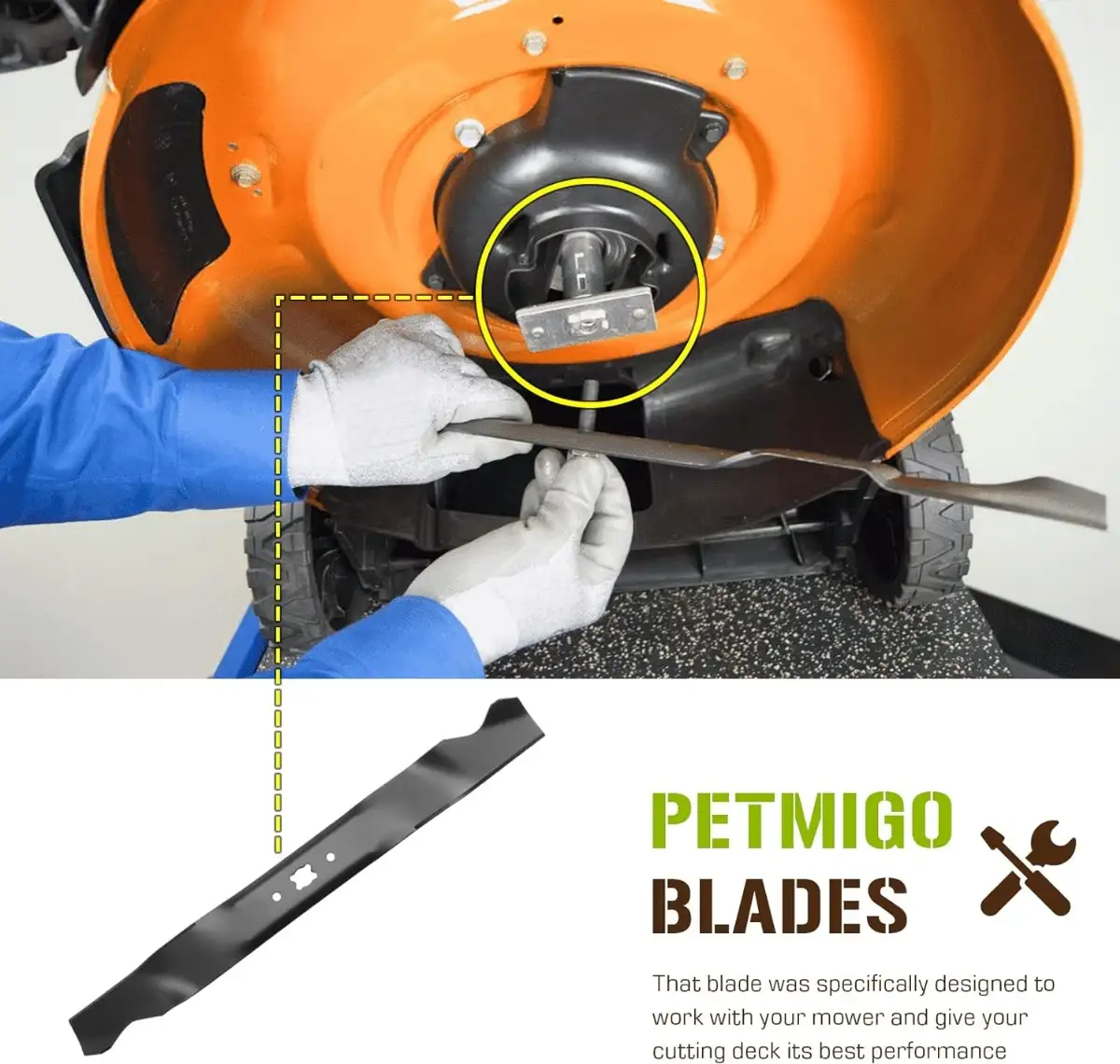 (NEUF) Lot de 2 lames mulching pour Cub Cadet MTD Troy Bilt 300 et 900 Walk Behind 1995 et plus 53,3 cm Deck 742-0741 742-04276